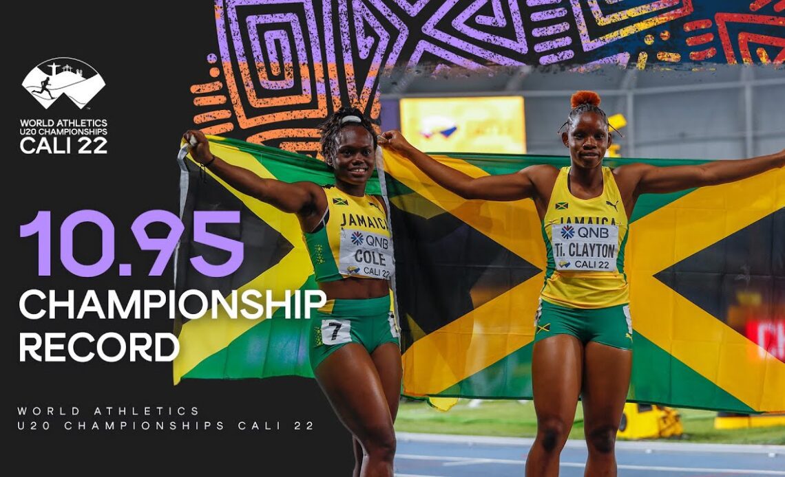 10.95 ! Tina Clayton breaks CR for 100m gold | World Athletics U20 Championships Cali 2022