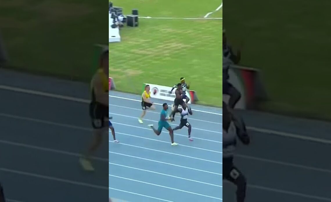 Africa’s fastest man, Omanyala 🇰🇪, beats Olympic silver medalist Kerley #shorts #track