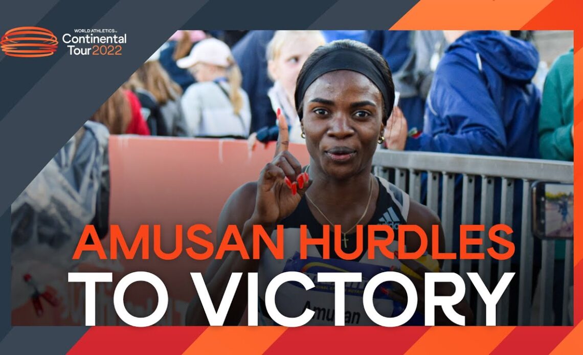 Amusan beats Anderson on the line with 12.57 | Continental Tour Gold Turku 2022