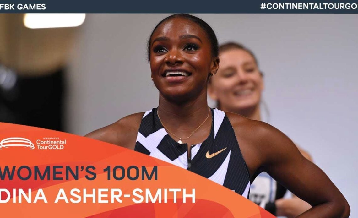 Dina Asher Smith wins over 100m in Hengelo | FBK Games Continental Tour Gold