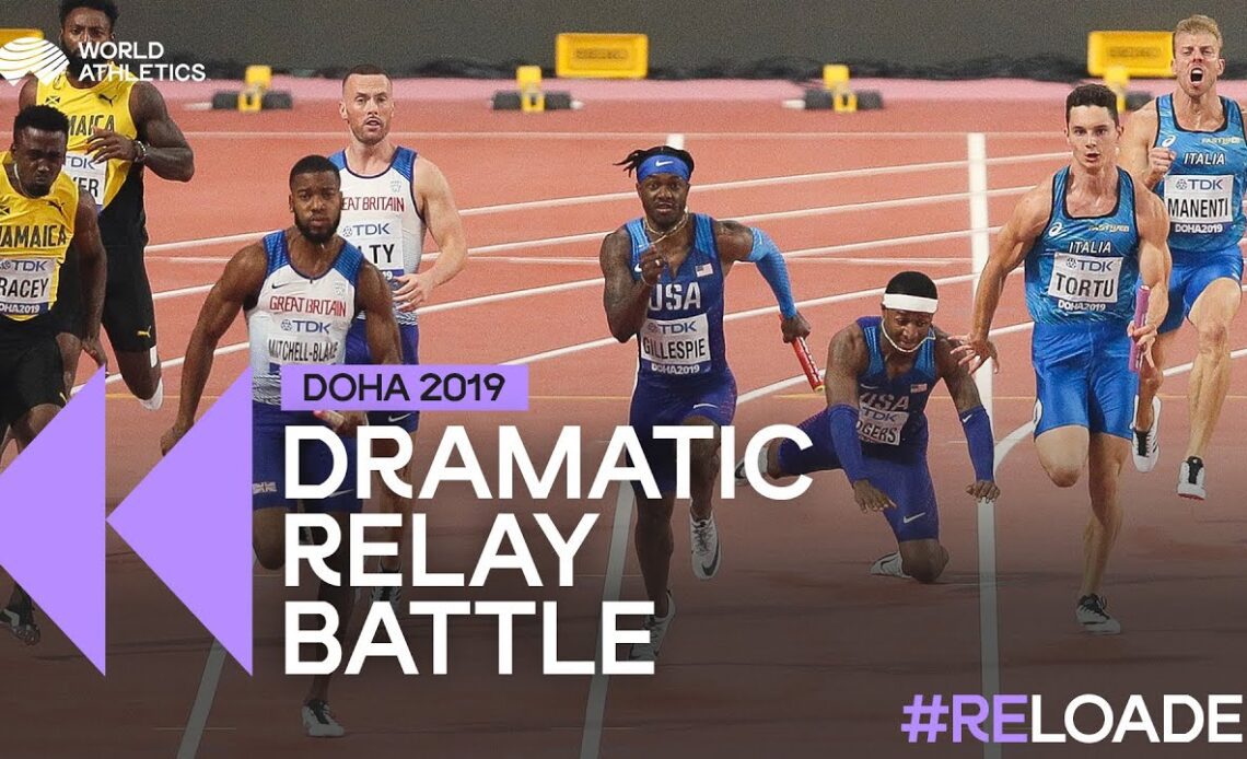 Dramatic relay handoffs in Doha | Men's 4x100m relay heats Doha 2019