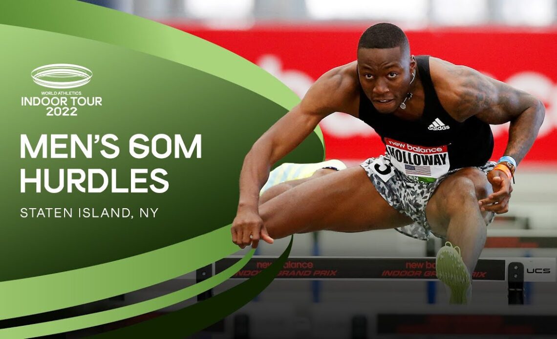 Grant Holloway storms to 60m hurdles victory with 7.37 | World Indoor Tour Gold Staten Island 2022