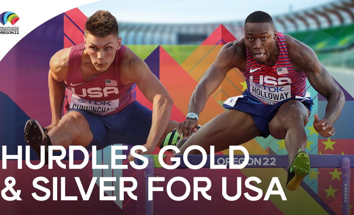 Holloway defends world title and leads USA 1-2 in 110m hurdles | World Athletics Champs Oregon 22