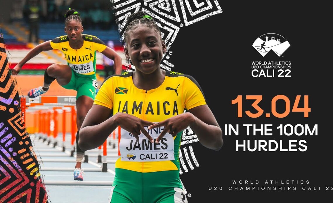 James storms to 13.04 in the 100m hurdles heats | World Athletics U20 Championships Cali 2022