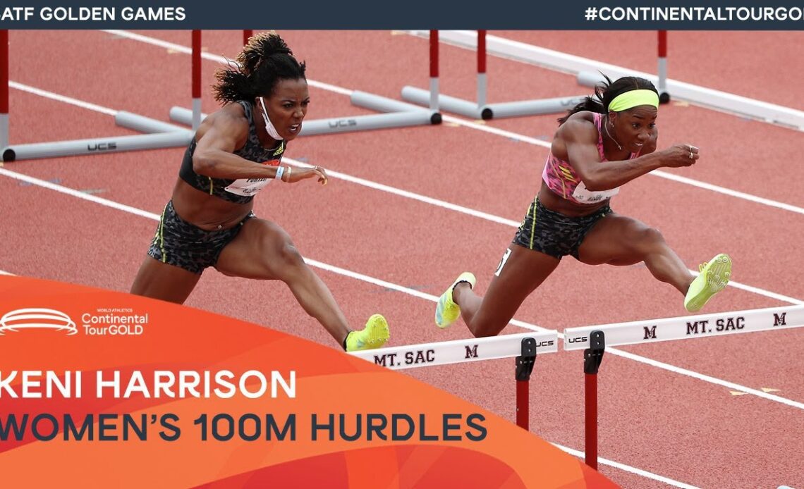 Keni Harrison storms to 12.48 over 100m hurdles | USATF Golden Games Continental Tour Gold