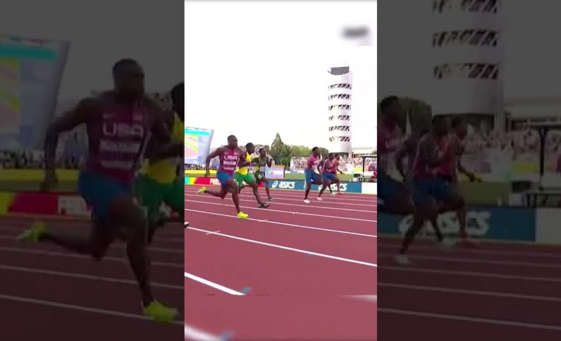 Kerley leads USA 1-2-3 to become 100m world champion 🇺🇸 #shorts #track #worldathleticschamps