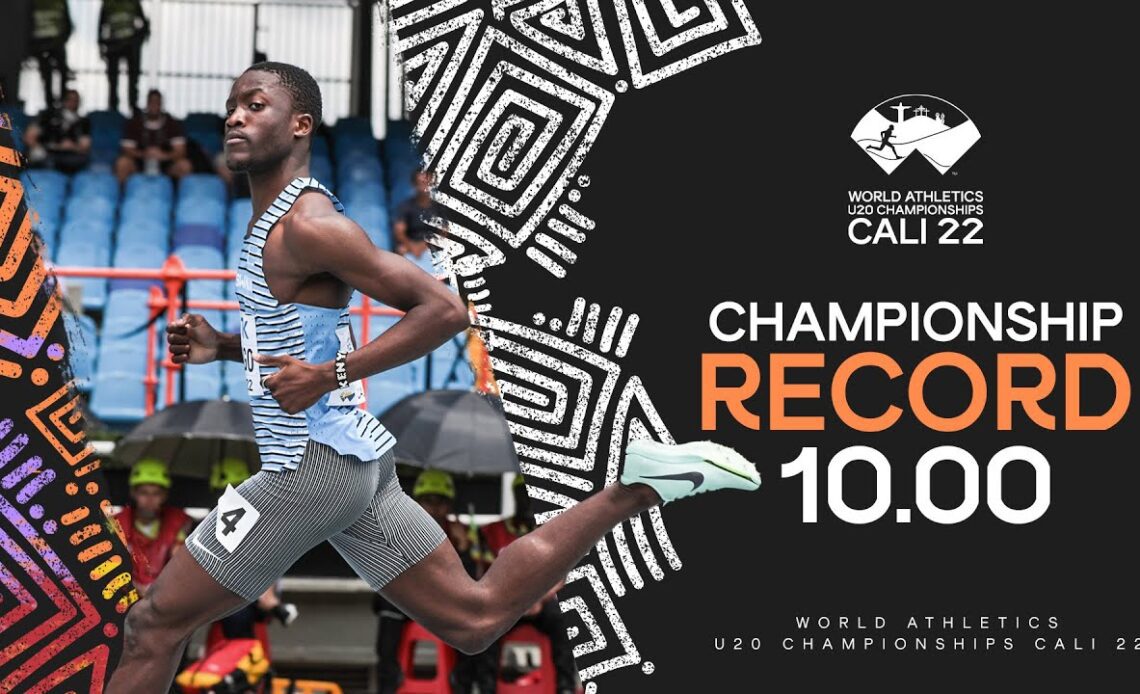 Letsile Tebogo SMASHES championship 100m record | World Athletics U20 Championships Cali 2022