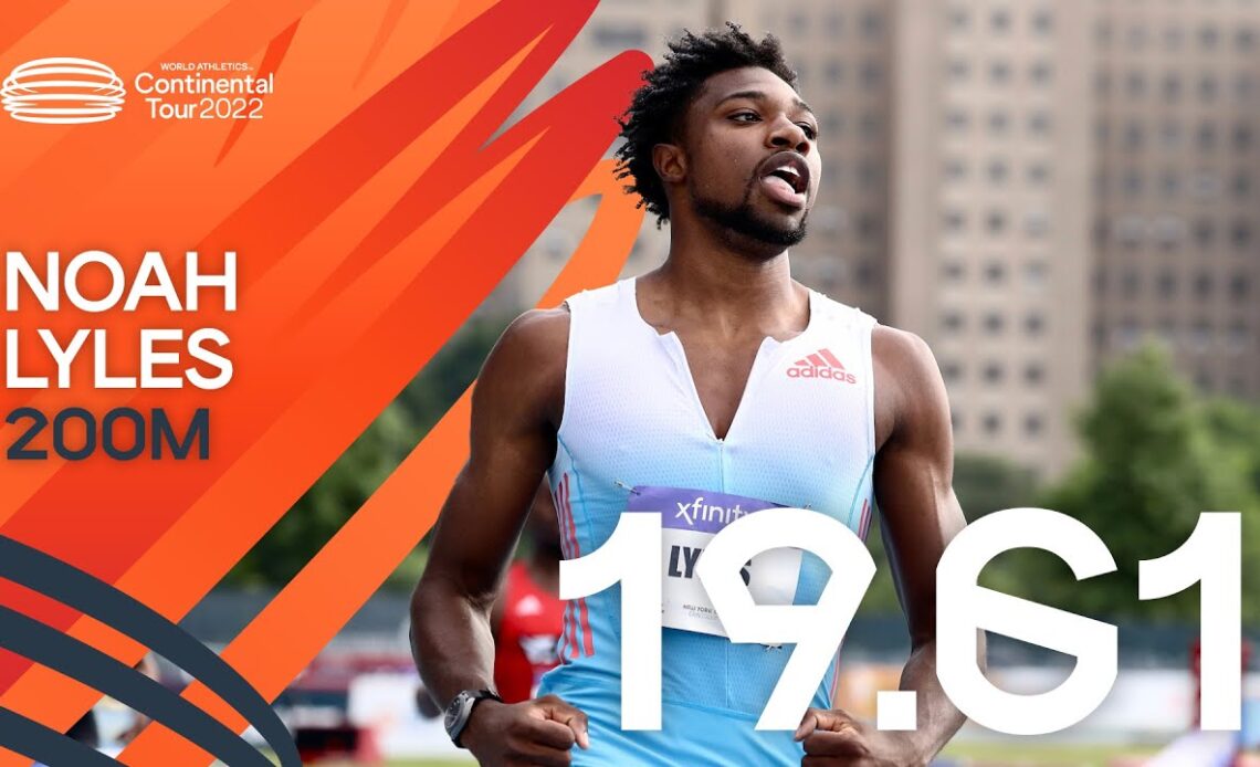 Noah Lyles on fire 🔥  over 200m | Continental Tour Gold New York City 2022