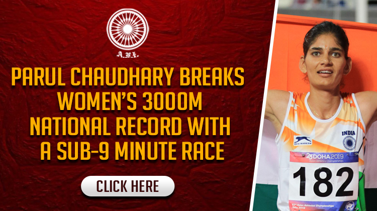 Parul Chaudhary breaks Women’s 3000m National Record with a sub-9 Minute Race « Athletics Federation of India