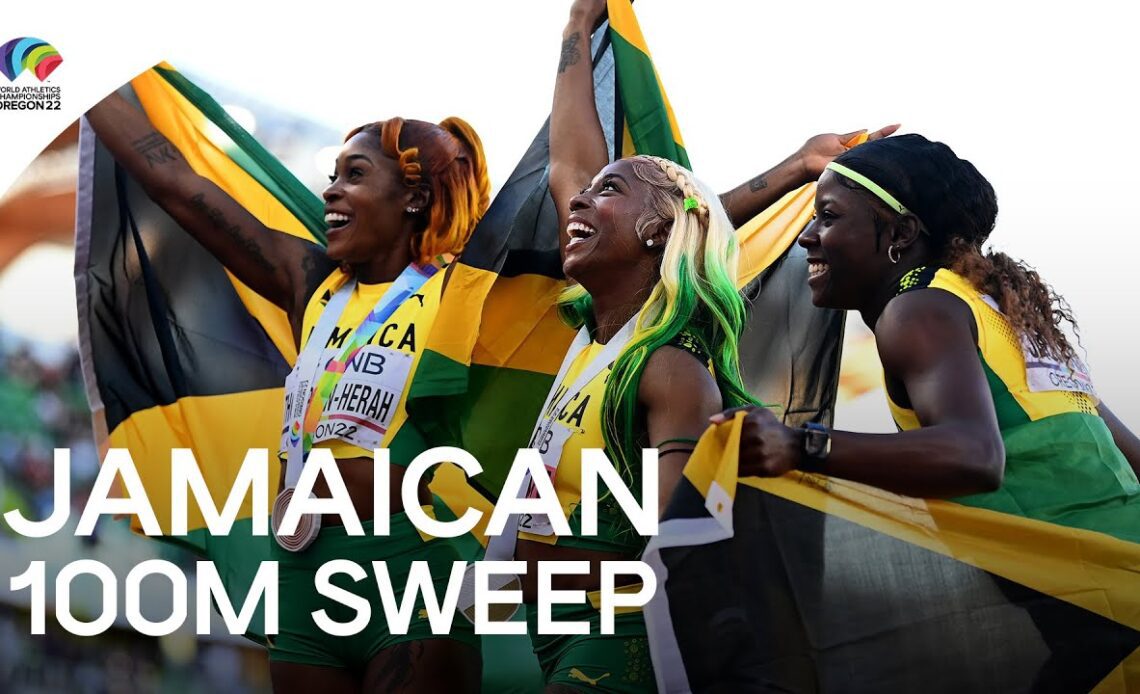 Shelly-Ann Fraser-Pryce leads Jamaican 100m sweep 🇯🇲 | World Athletics Championships Oregon 22