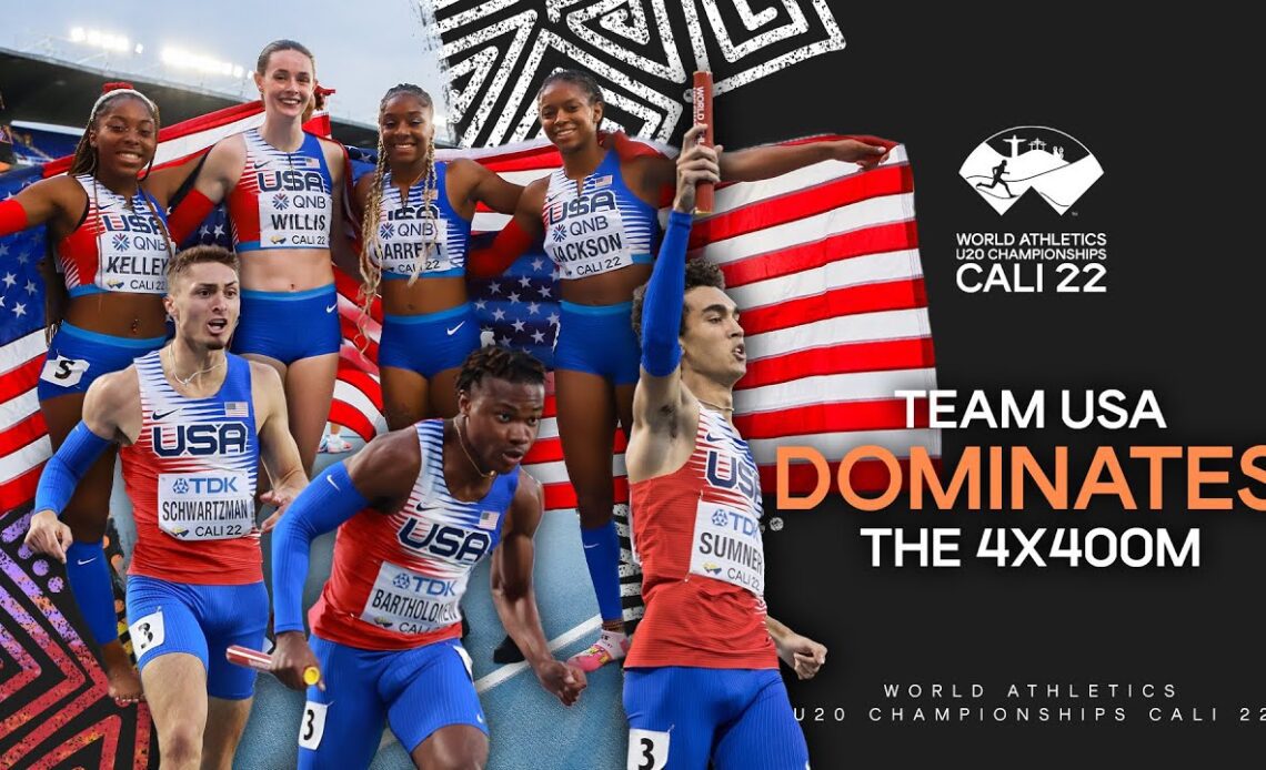 Team USA dominates the 4x400m relays | World Athletics U20 Championships Cali 2022