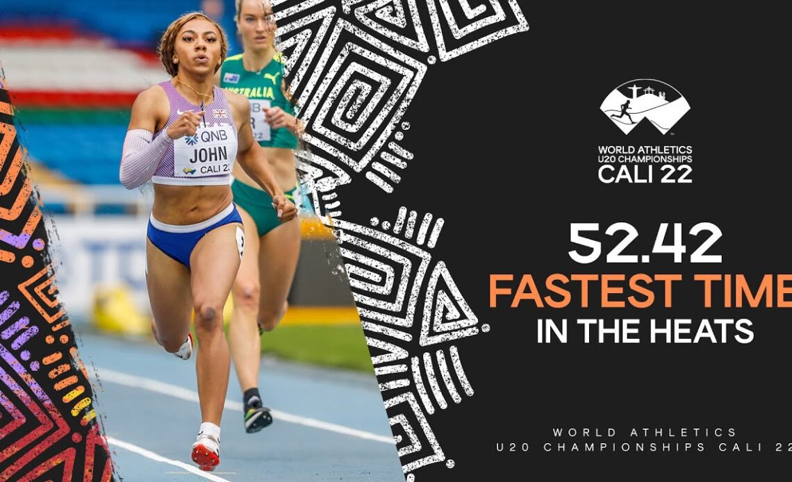 Yemi Mary John clocks fastest time of the 400m heats | World Athletics U20 Championships Cali 2022