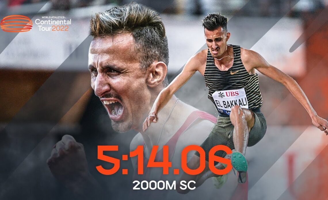El Bakkali clocks 3rd fastest time in history over 2000m SC | Continental Tour Gold 2022