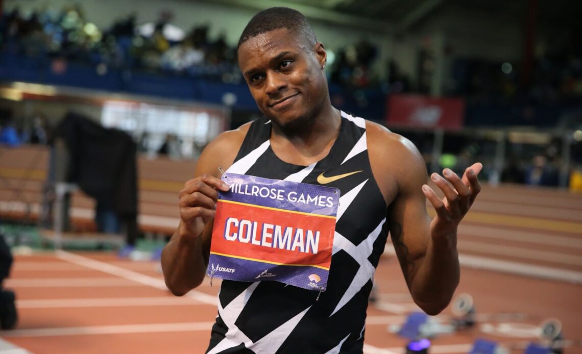 ArmoryTrack.org - News - Coleman, Lyles, and Baker Lead Titanic Sprint Showdown in the 60m at the 115th Millrose Games, February 11th at The Armory