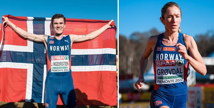 Ingebrigtsen and Grovdal score the Norwegian double at the European Cross Country Championships