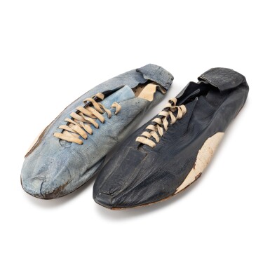 Nike Co-Founder Bill Bowerman 1960s Pre-Nike Handmade Black and Blue Track Spikes (made for Clayton Steinke)