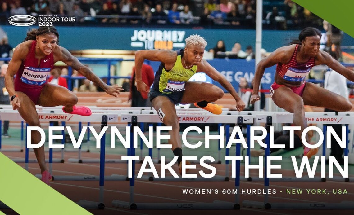 Charlton 🇧🇸 gets it on the line in the women's 60m hurdles 😤 | World Indoor Tour 2023