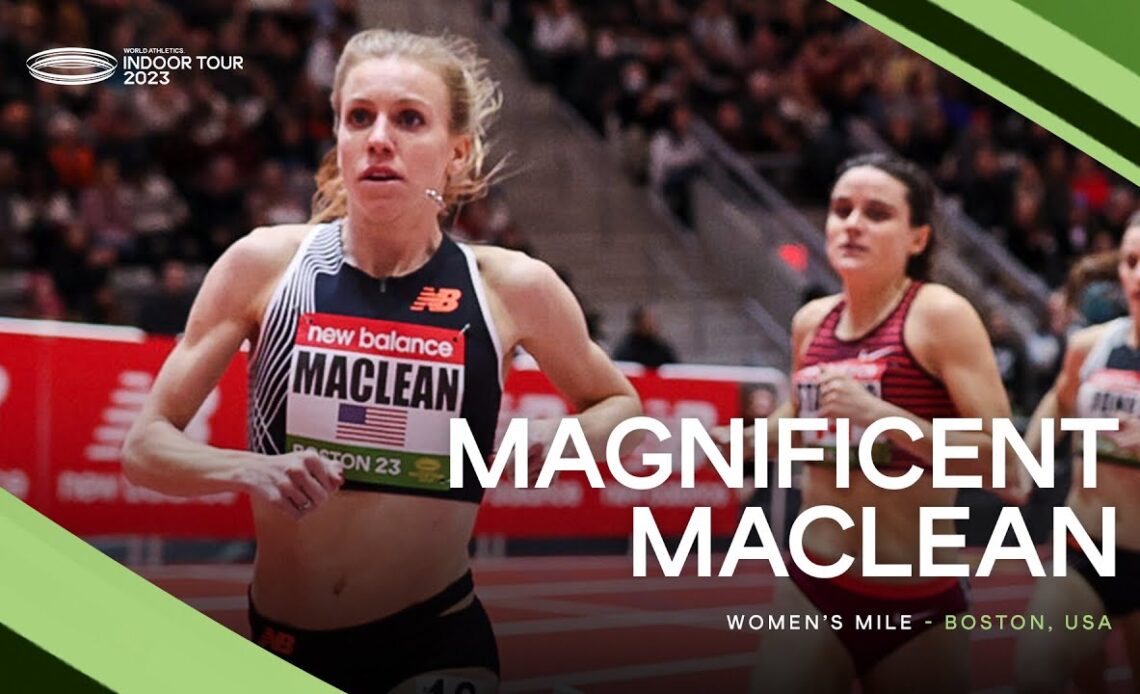 Heather MacLean 🇺🇸 wins the women's mile after incredible last lap 😤| World Indoor Tour 2023