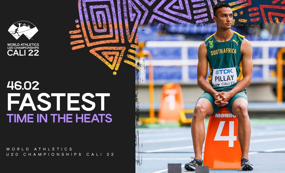 Pillay qualifies for 400m semis in 46.02 | World Athletics U20 Championships Cali 2022