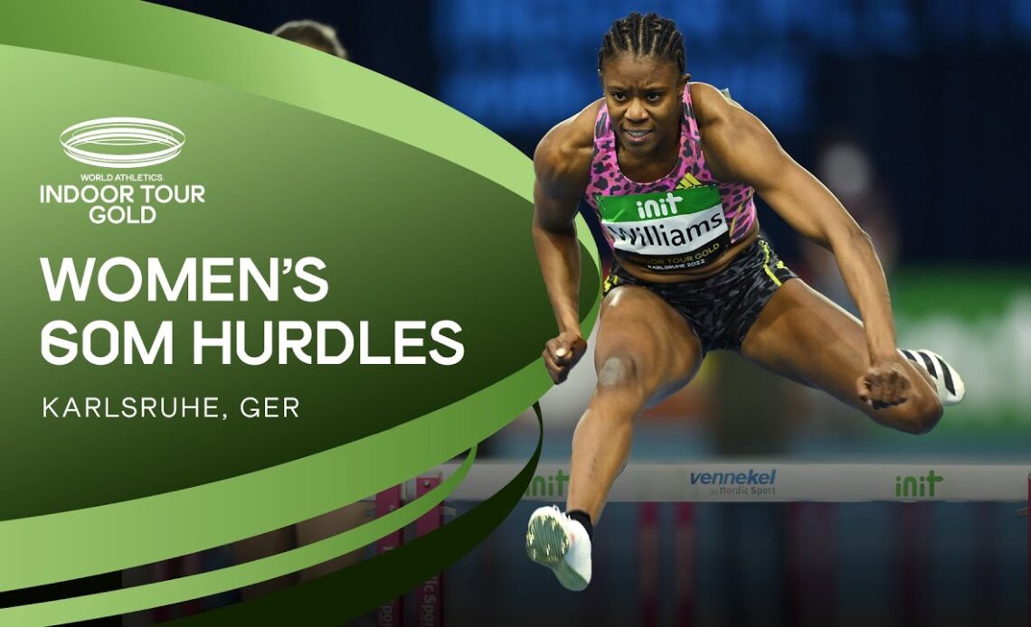Williams wins 60m hurdles with 7.84 PB | World Indoor Tour Gold Karlsruhe 2022