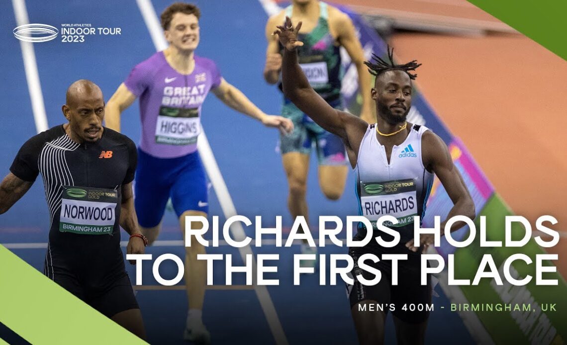 World indoor champion Richards 🇹🇹 for the win in the men's 400m 🔥 | World Indoor Tour 2023