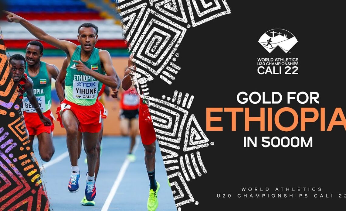 Yihune battles hard for 5000m gold | World Athletics U20 Championships Cali 2022