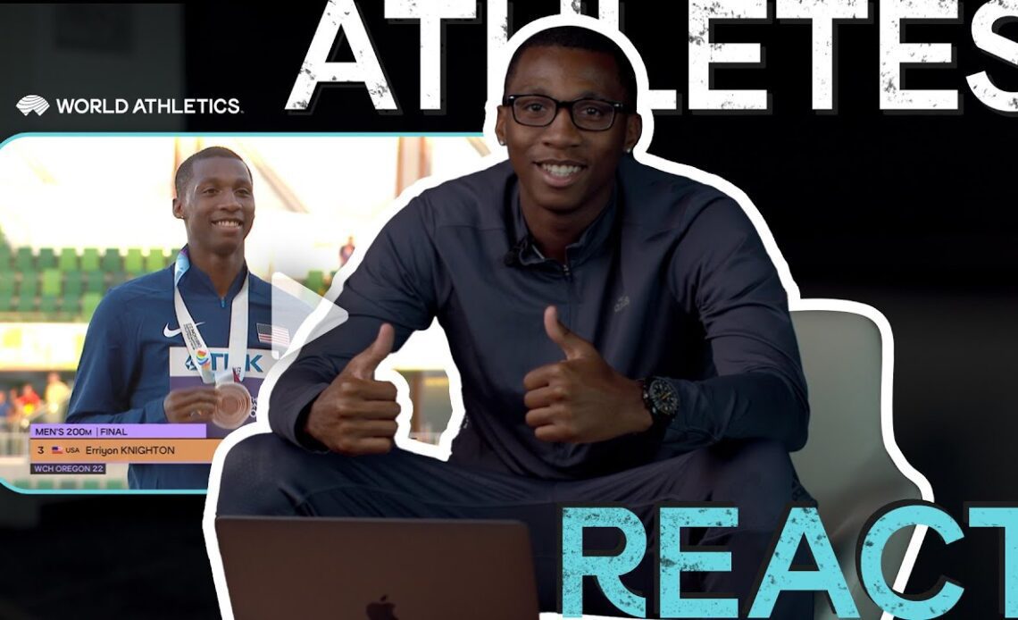 Fastest teenager ever reacts to his 200m semi-final and final at the World Champs | Athletes React