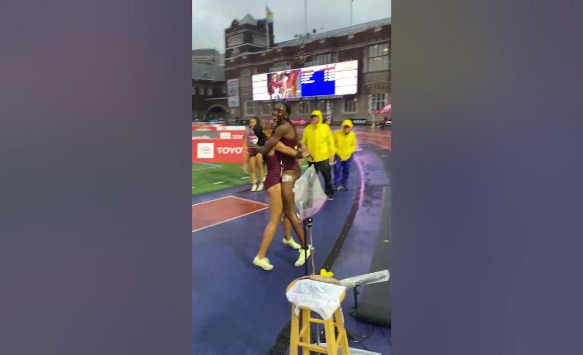 Texas a&M women take the Penn Relays sprint medley relay wheel! #shorts