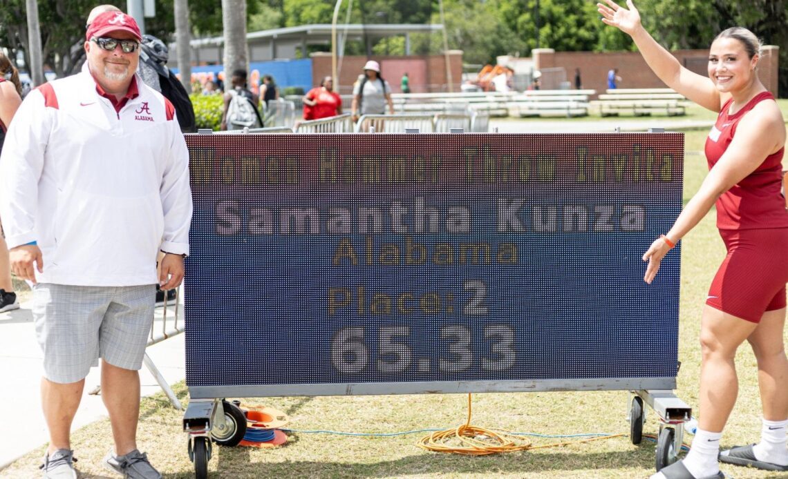 Third School Record of Multi-Meet Weekend Falls for Alabama Track and Field on Final Day of Competition