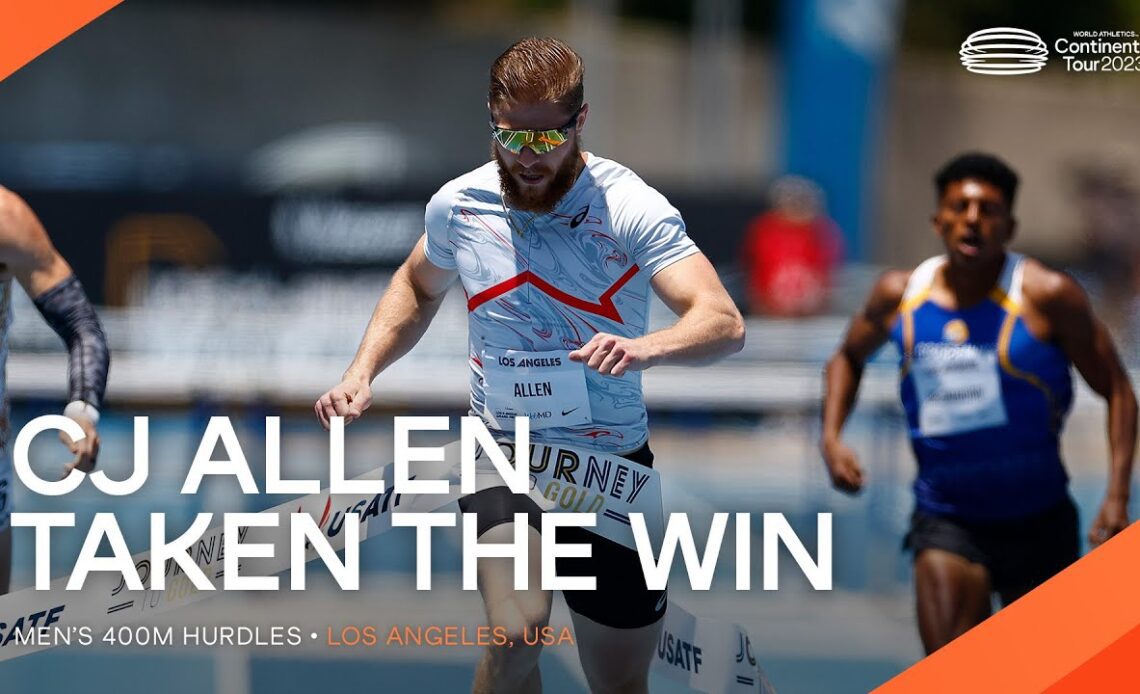 CJ Allen beats world medallist Bassitt over 400m hurdles in LA | Continental Tour Gold 2023