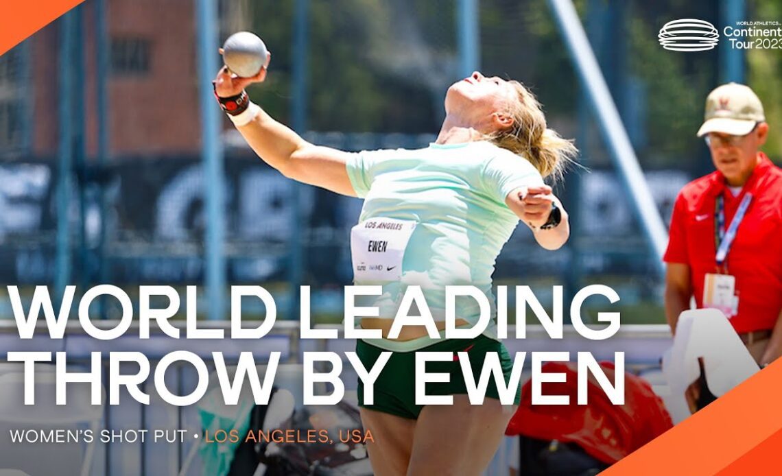 Ewen beats world champion Ealey in women's shot put | Continental Tour Gold 2023