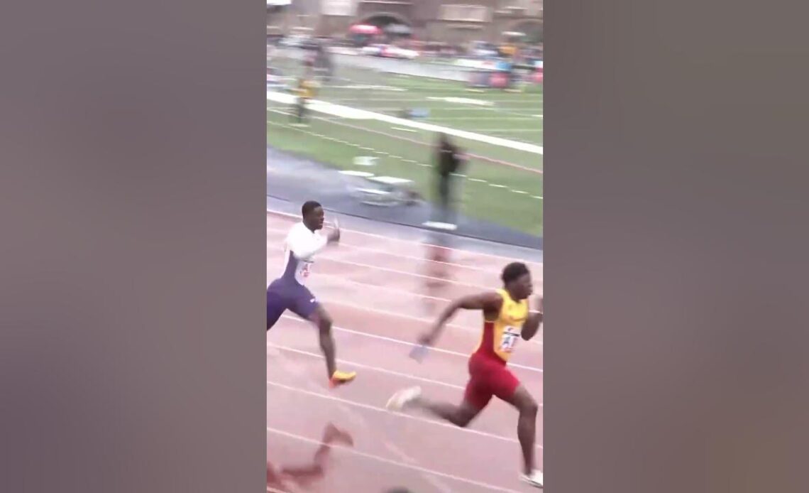 Jamaica College wins a soggy boys 4x100 at Penn Relays! #shorts