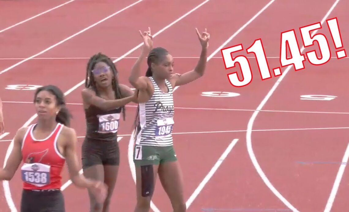 Lauren Lewis BREAKS Texas State Meet Record In 400m