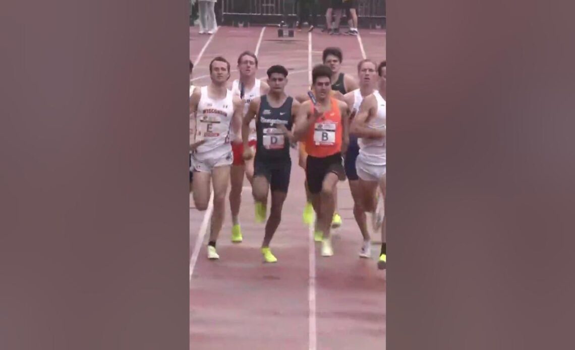 Villanova goes from 6th to first in the final 100m to win 4xmile! #shorts