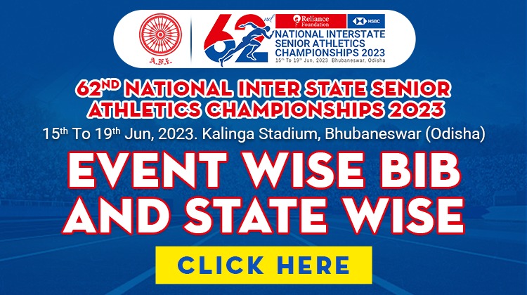 62nd National Inter State Senior Athletics Championships 2023 – Bib List