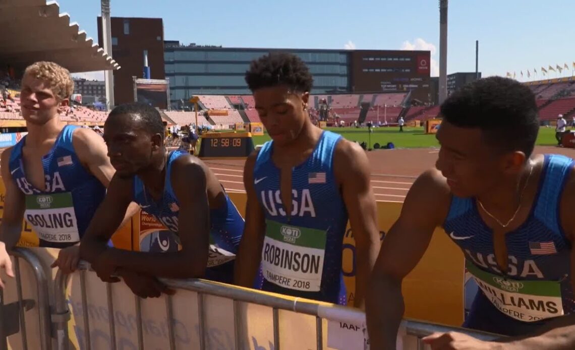 IAAF World U20 Tampere - Men Team USA 4x400 Metres Relay Heat 3