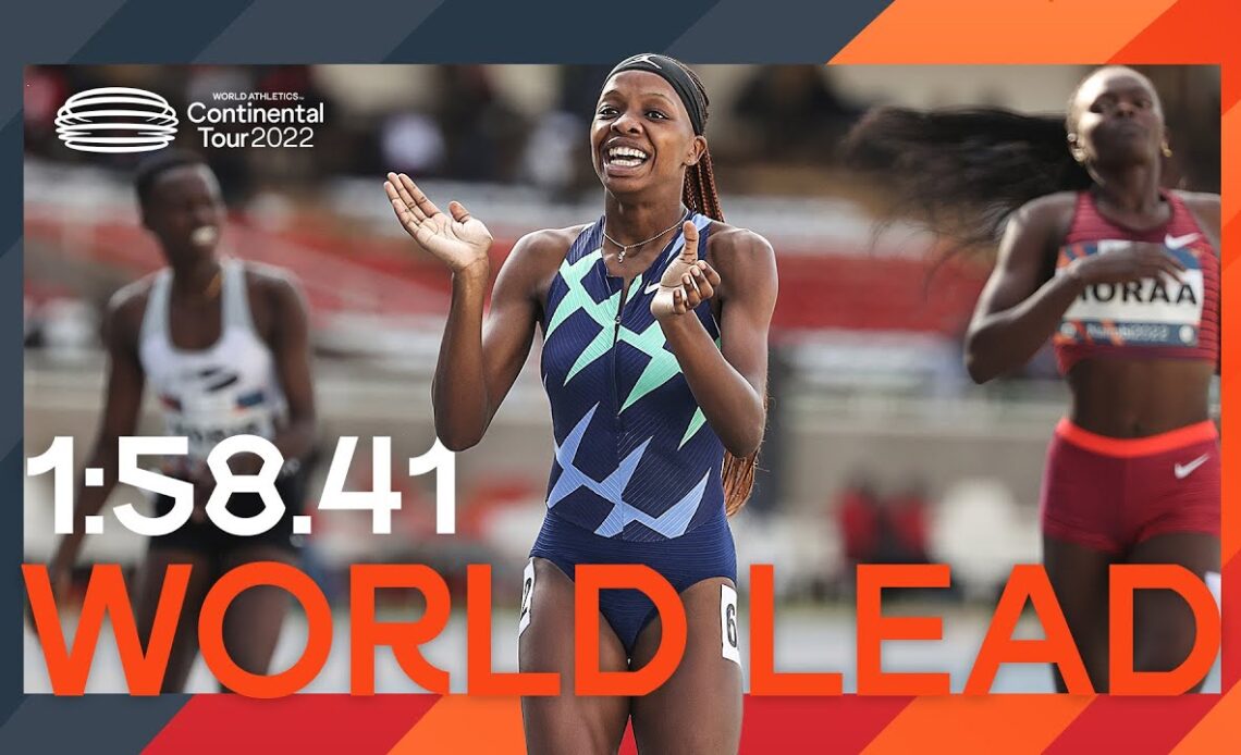 Incredible breakthrough from Sekgodiso with 1:58.41 on 800m | Continental Tour Gold Nairobi 2022