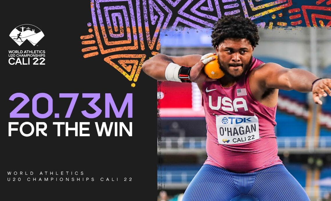 O'Hagan throws huge PB for world U20 shot put gold | World Athletics U20 Championships Cali 2022