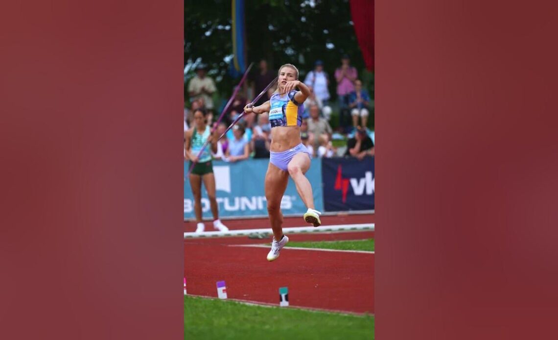 The moment you realise it's a good throw 🤩 #shorts #athletics #javelin