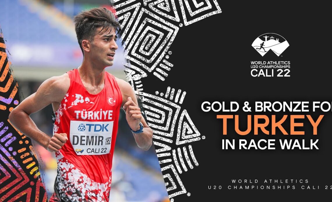 Turkey goes 1-3 in the 10,000m race walk | World Athletics U20 Championships Cali 2022