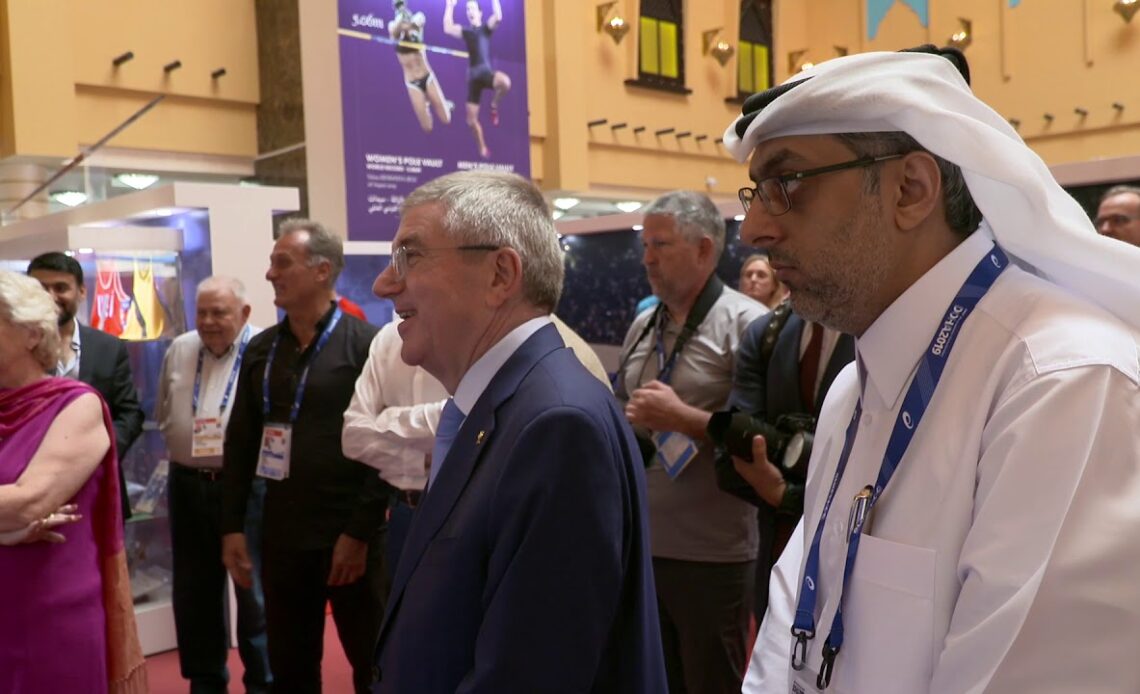 Visit of Seb Coe and Thomas Bach  to the Heritage Exhibition in Doha