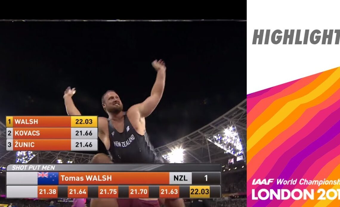 WCH London 2017 Highlights - Shot put - Men - Final - Tomas Walsh wins