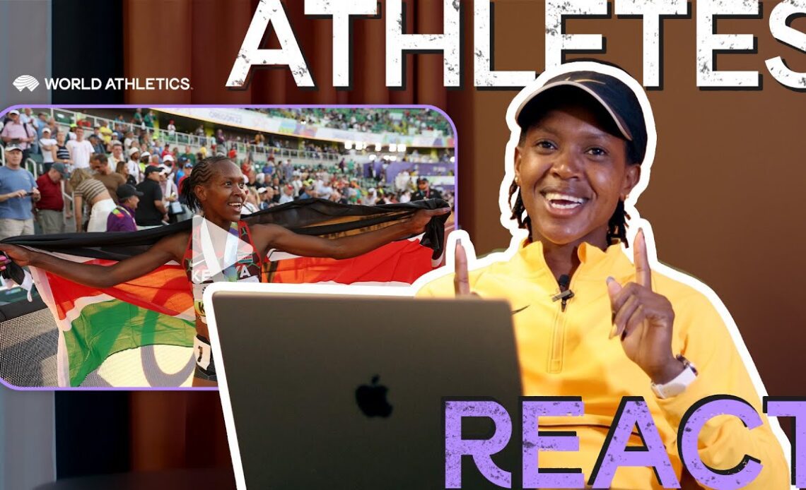 Faith Kipyegon reacts to becoming 1500m world champion 🥇  | Athletes React