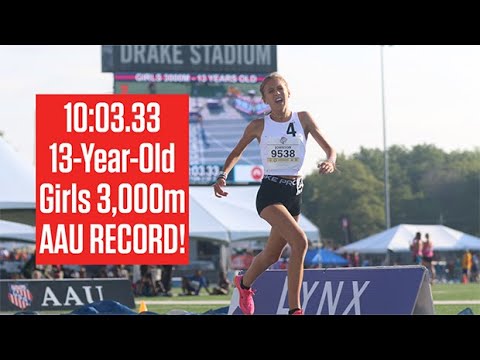 13-Year-Old Runs 10:03.33 For Girls 3,000m, BARELY Breaks AAU Junior Olympics Age Group Record!