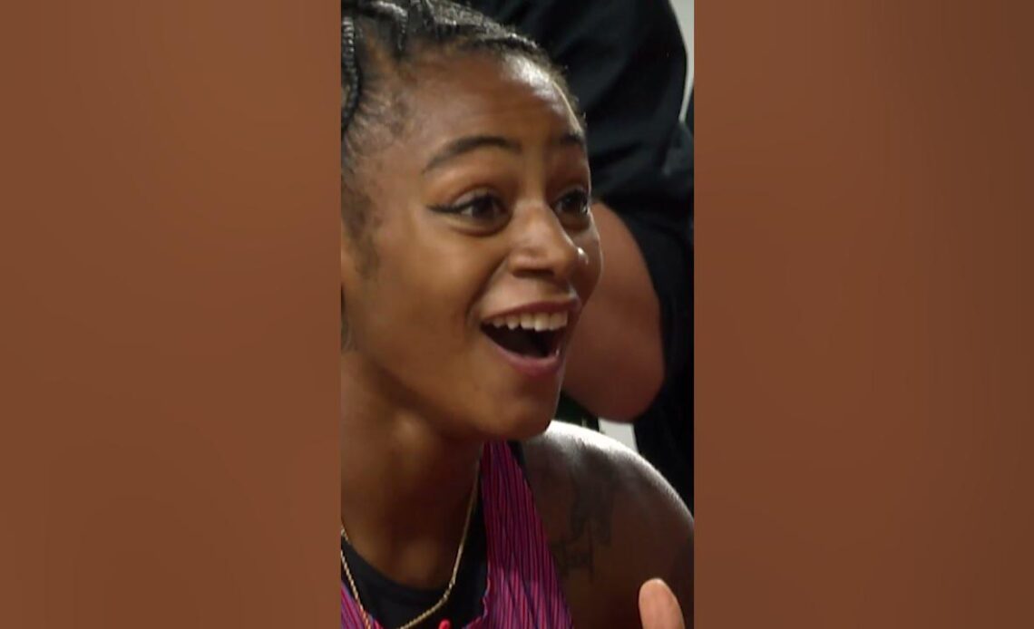 All the feels for Sha'Carri Richardson 🥹 #usa #athletics #worldathleticschamps