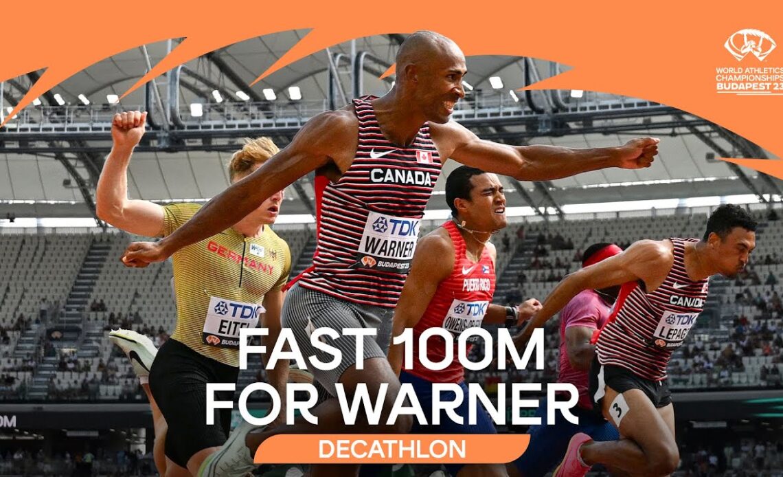 Damian Warner off to a flying start in the decathlon | World Athletics Championships Budapest 23