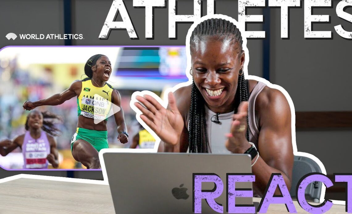 Jamaica's 🇯🇲 Shericka Jackson reacts to record-breaking 200m gold 🔥 | Athletes React