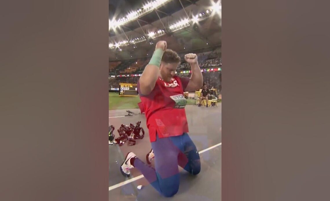 Monster throw from Crouser ☄️ #shorts #athletics #shotputthrow #usa #worldathleticschamps