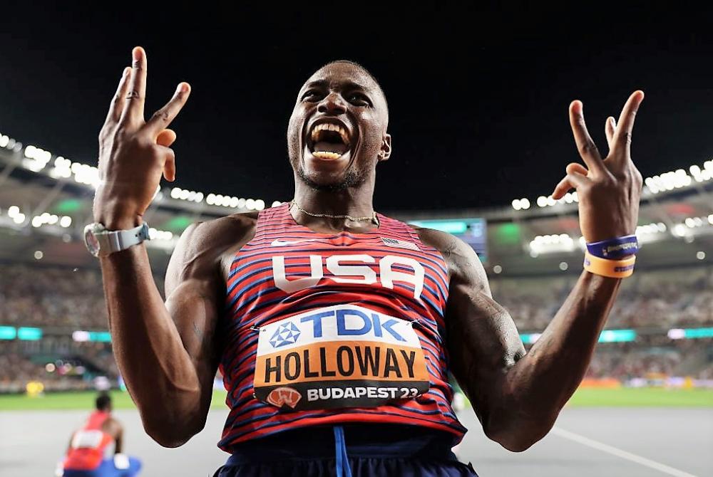 News - Gold Medal Trifecta for Grant Holloway in Men's 110-Meter Hurdles Final in Budapest