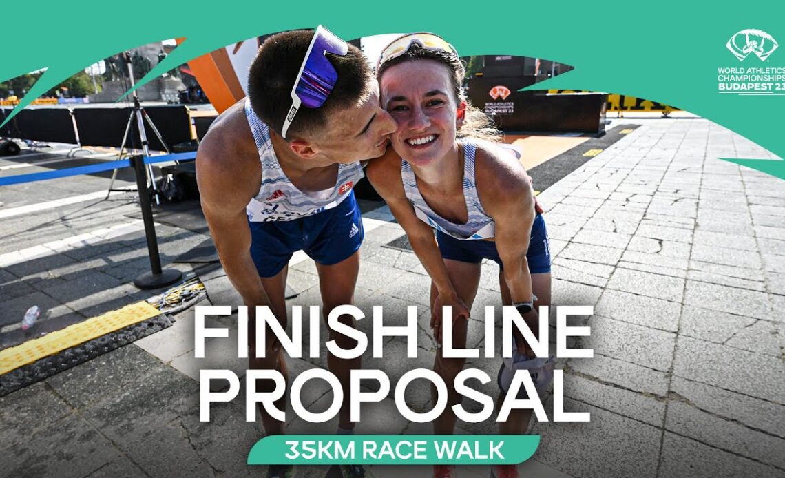 Race walker proposes after finish 🥹 | World Athletics Championships Budapest 23